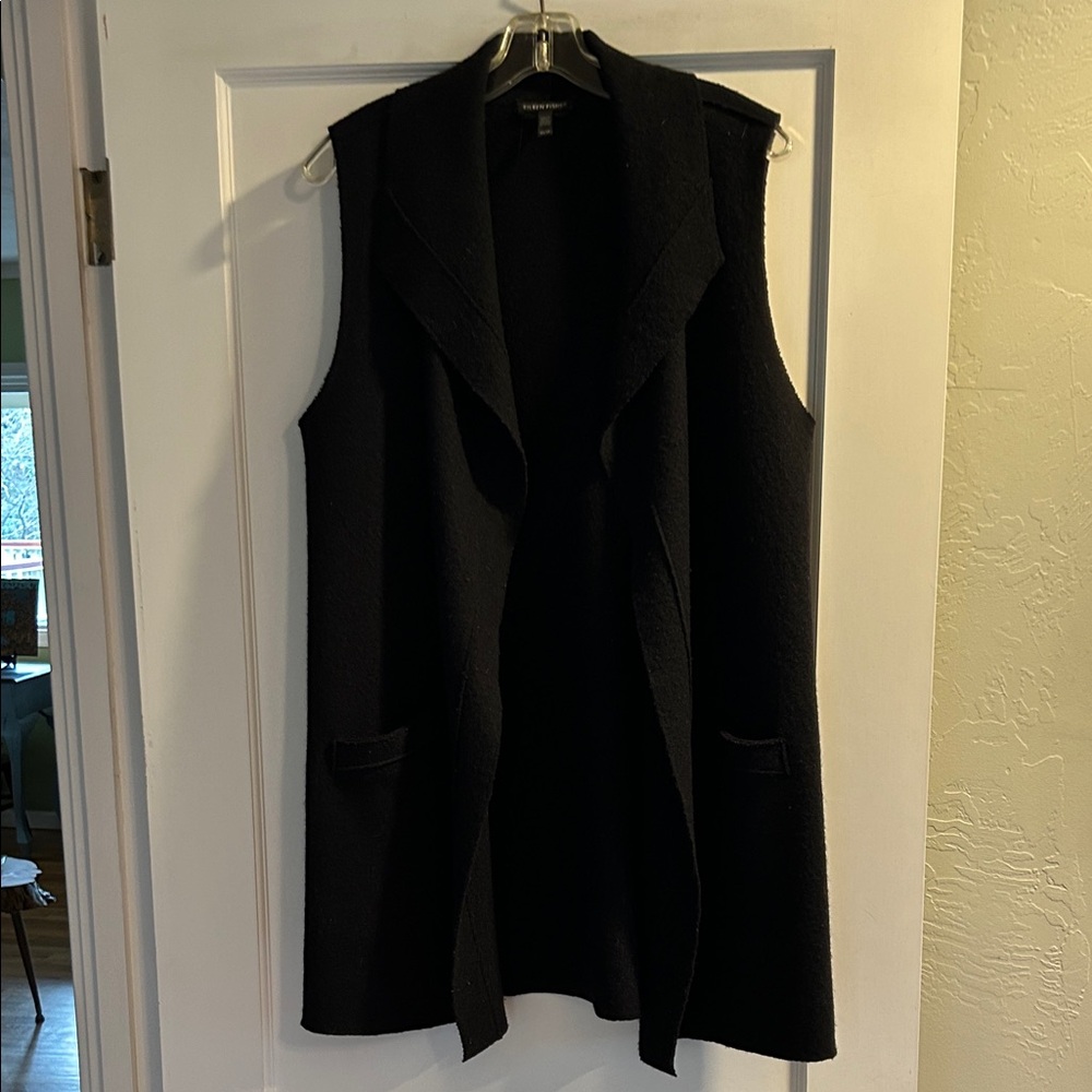 Eileen Fisher Black Sleeveless Vest